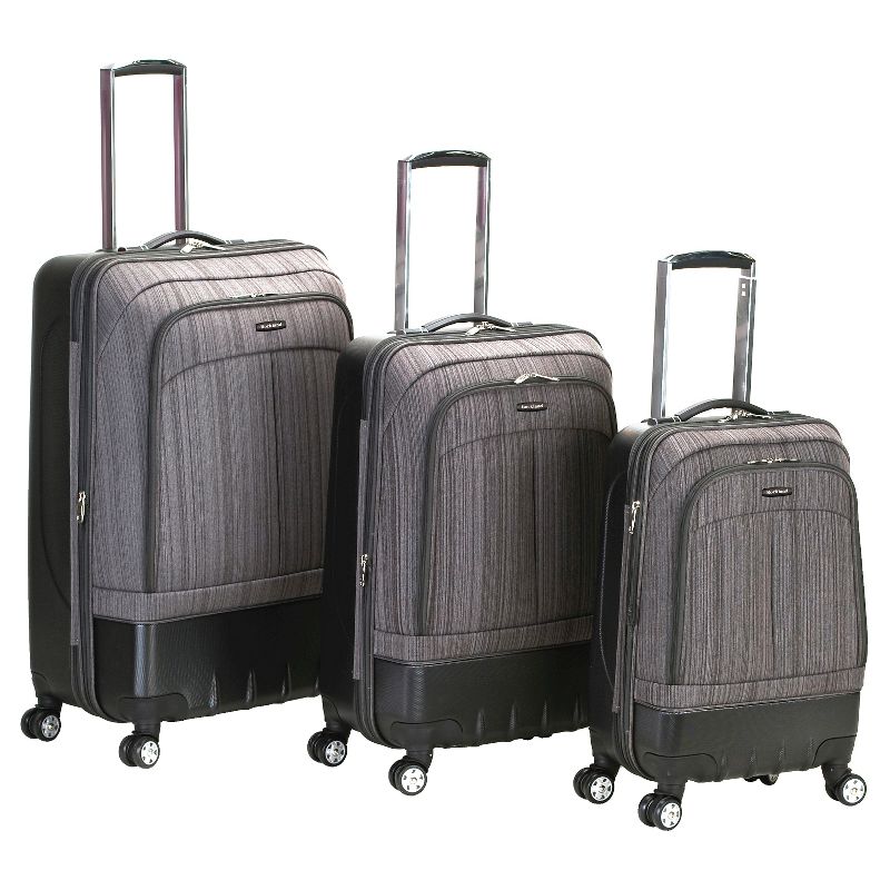 Rockland Milan 3pc Hybrid Eva ABS Luggage Set - Brown