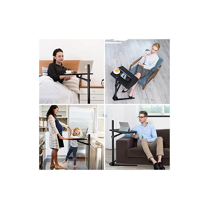 Floor Stand for Laptop Aluminum Height Adjustable Table for Bed Sofa Upgraded and Reinforced ChassisApplicable to All Laptop Notebook Tablets Pad Projector Camera Blackc