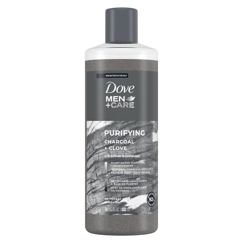 Dove Men + Care Purifying Charcoal + Clove Hydrating Body Wash Soap - 18 fl oz