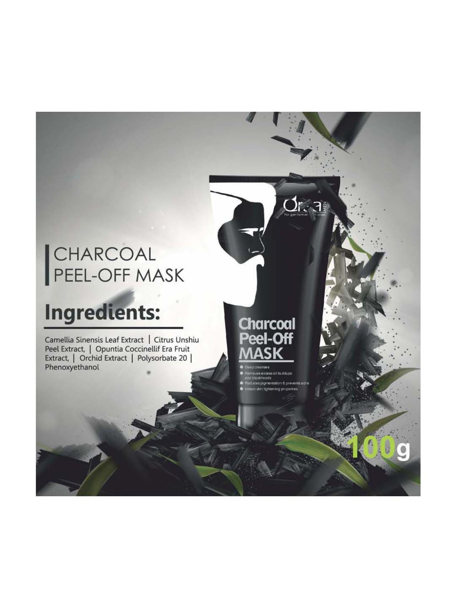 Qraa Men Activated Charcoal Peel Off Mask - 100 gm