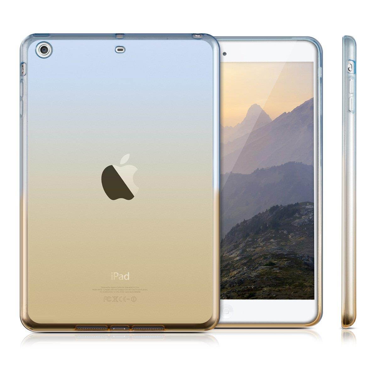 kwmobile TPU Silicone Case for Apple iPad Mini 2 / iPad Mini 3 - Soft Flexible Shock Absorbent Protective Cover - Blue Yellow Transparent