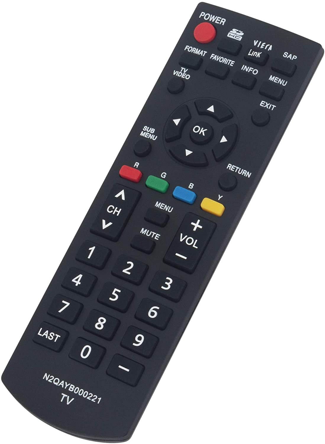 N2QAYB000221 Replaced Remote fit for Panasonic Viera TV TC-26LX85 TC-26LX85N TC-32LX85 TC-32LX85N TC-32LX85U TC-37LZ85 TH-42PX80 TH-42PX80U TH-42PX80UA TH-42PZ80 TH-42PZ80U TH-42PZ80UA