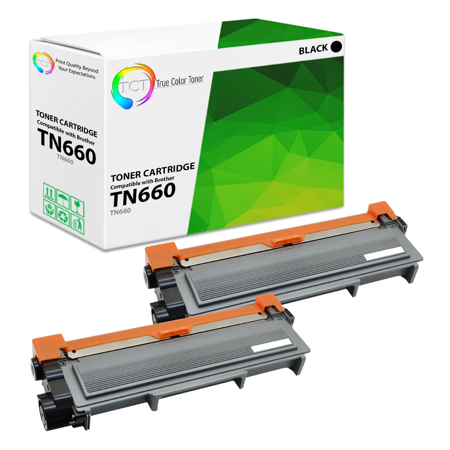 TCT Premium Compatible Toner Cartridge Replacement for Brother TN-660 TN660 Black High Yield works with Brother HL-L2340DW, MFC-L2700DW L2740DW, DCP-L2520DW L2540DW Printers (2,600 Pages) - 4 Pack