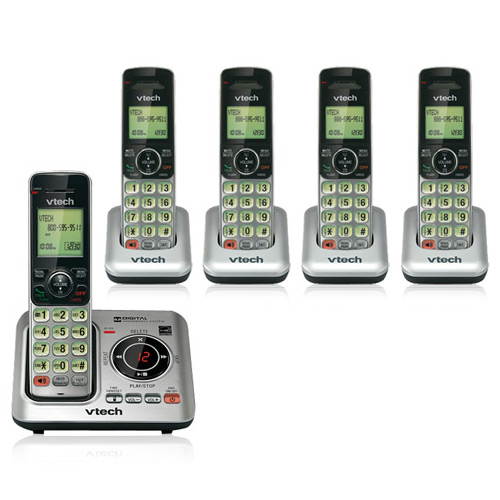 VTech CS6629 + (4) CS6609 Digital Answering System w/ Backlit LCD Display