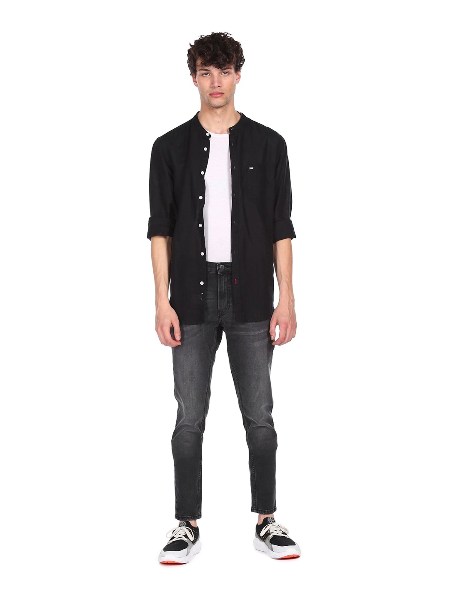 Aeropostale Black Skinny Fit Lightly Washed Jeans - Flexi Collection