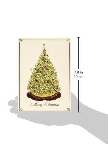 Masterpiece Studios Holiday Collection 16 Cards / 16 Foil Lined Envelopes, Elegant Tree