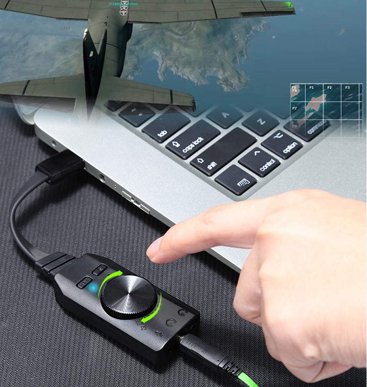 Pu Ji GS3 7.1-channel Audio Sound Card USB External Computer Mobile Phone Sound Card Eating Chicken Game Sound Card