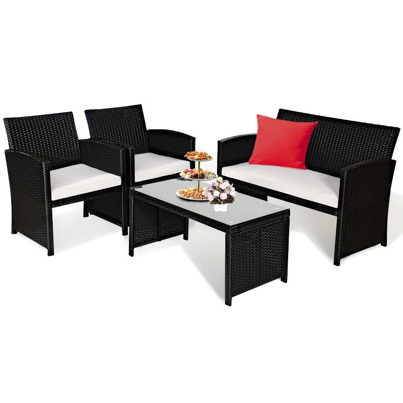 7pc Studio Shine Collection Patio Conversation Set with Sofa, 4 Armchairs & 2 Tables - W Unlimited