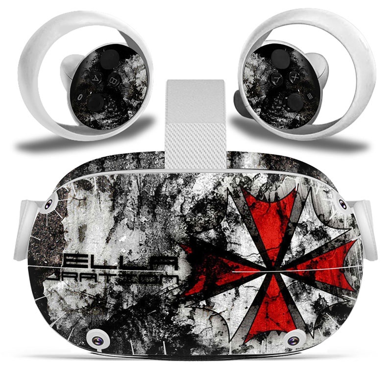 Amify Vinyl Skin Sticker for Oculus Quest 2 VR Headset Controller PVC Decals Cute Cartoon Wrap Cover for Oculus Quest 2 Accessories