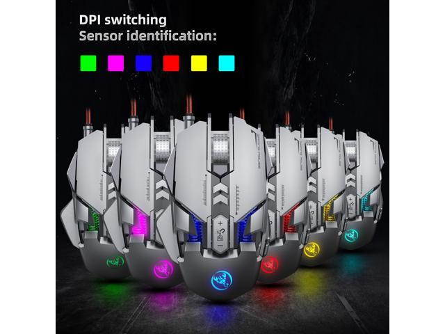 Mechanical Gaming Mouse with RGB LED Backlit. HYCARUS Keyboard and Mouse Converter Adapter for Nintendo Switch/PS4/Xbox One/PS3/ Xbox 360 - Grey