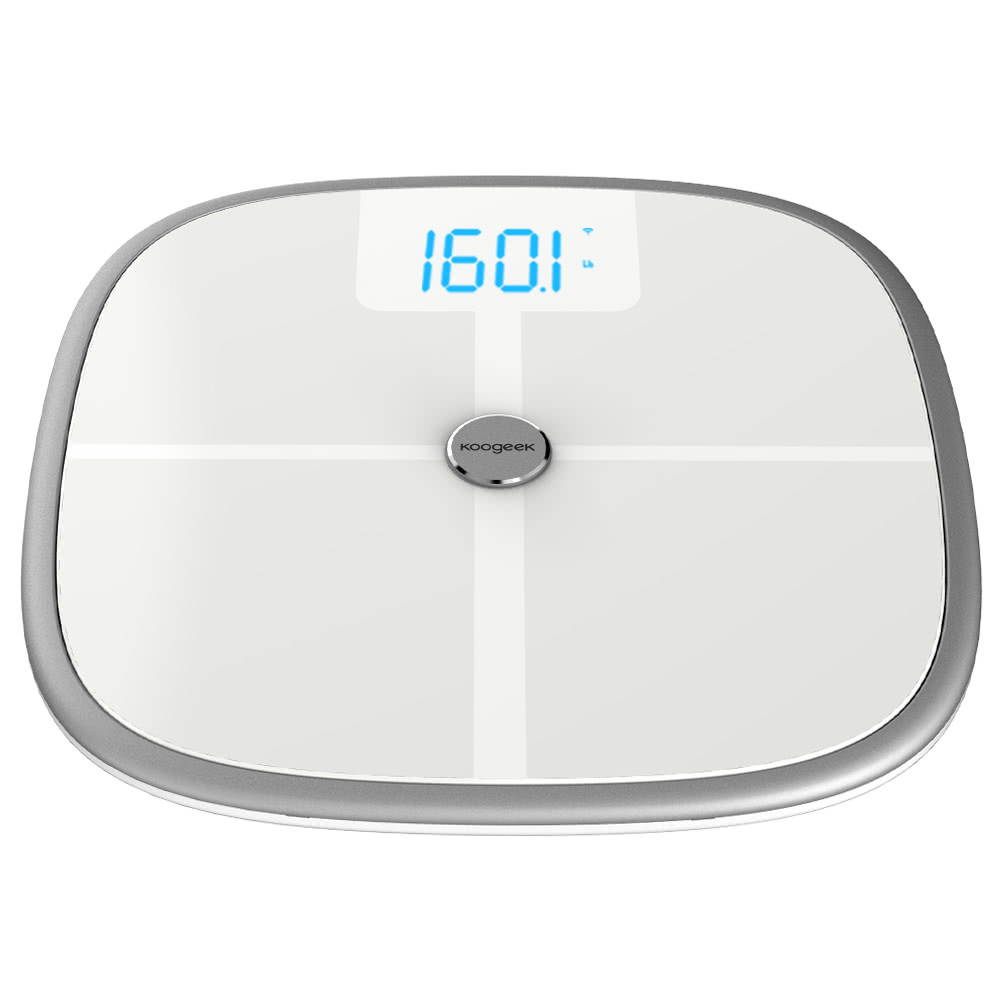 Koogeek Smart Health Scale Bluetooth WiFi Sync Measures Muscle Bone Mass BMI BMR and Visceral Fat Weight Body Fat Water 16 Users Recognition 330lb/150kg Weight Capacity