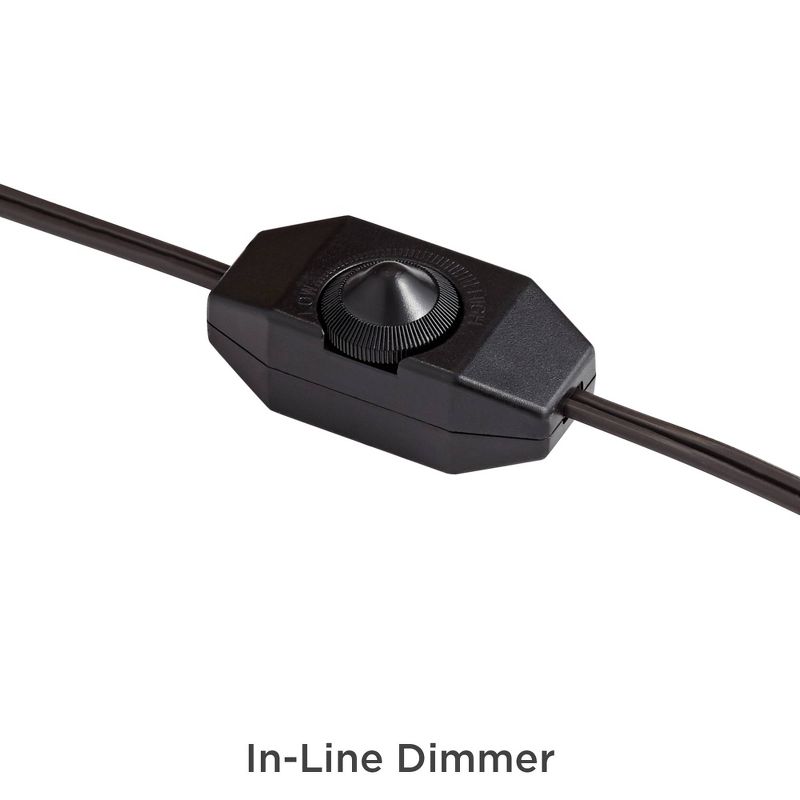 John Timberland Modern Farmhouse Table Lamps Set of 2 LED Gray Wood Dark Metal Rectangular Shade for Living Room Bedroom Bedside