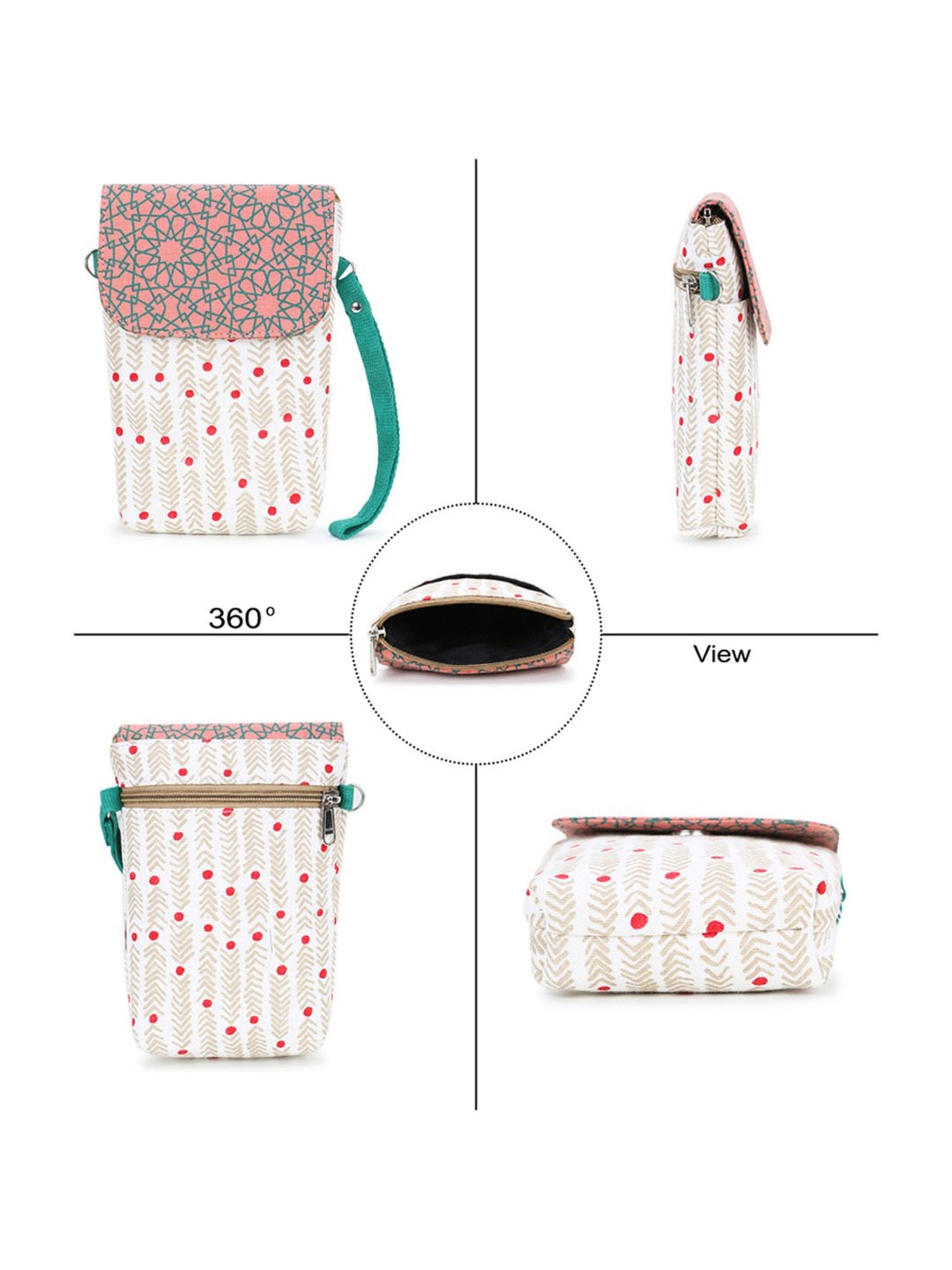 Spice Art Beige Printed Mini Cross Body Bag