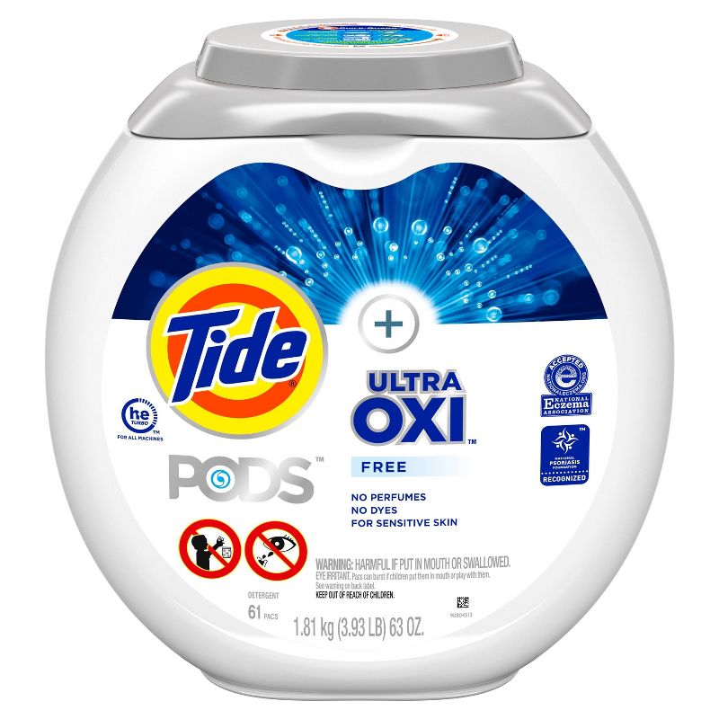 Tide Pods Laundry Detergent Pacs with OxiFree - 61ct
