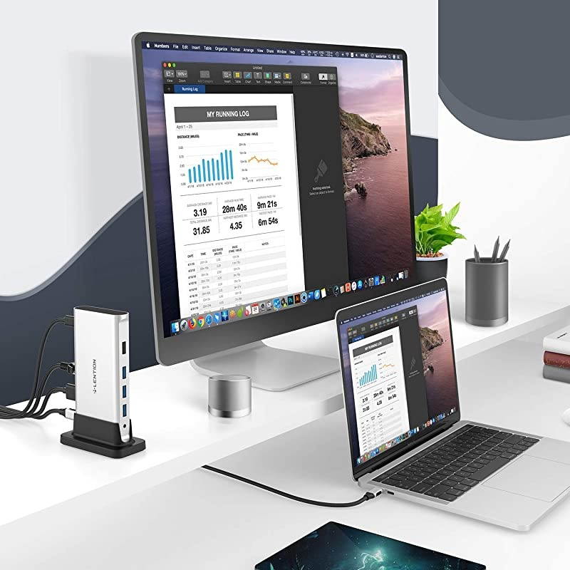 USB C Docking Station with 100W Power PassThrough 4K HDMI Gigabit Ethernet USB 30 USB 20 and Aux Adapter Compatible 20202016 MacBook Pro New Mac AirSurface More CBD53 Silver