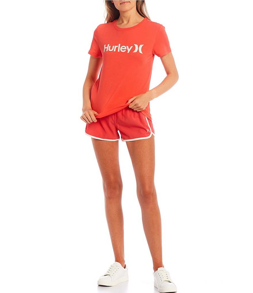 Hurley Mid-Rise Zip-Pocket Dolphin Hem Shorts