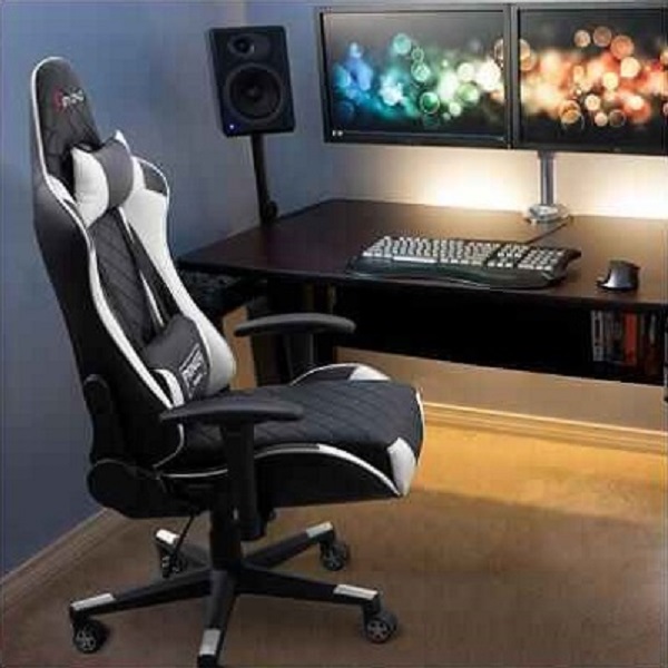 Gaming Chair, Racing Style Computer Desk Chair Padded Armrests Ergonomic Lumbar Support Adjustable Height