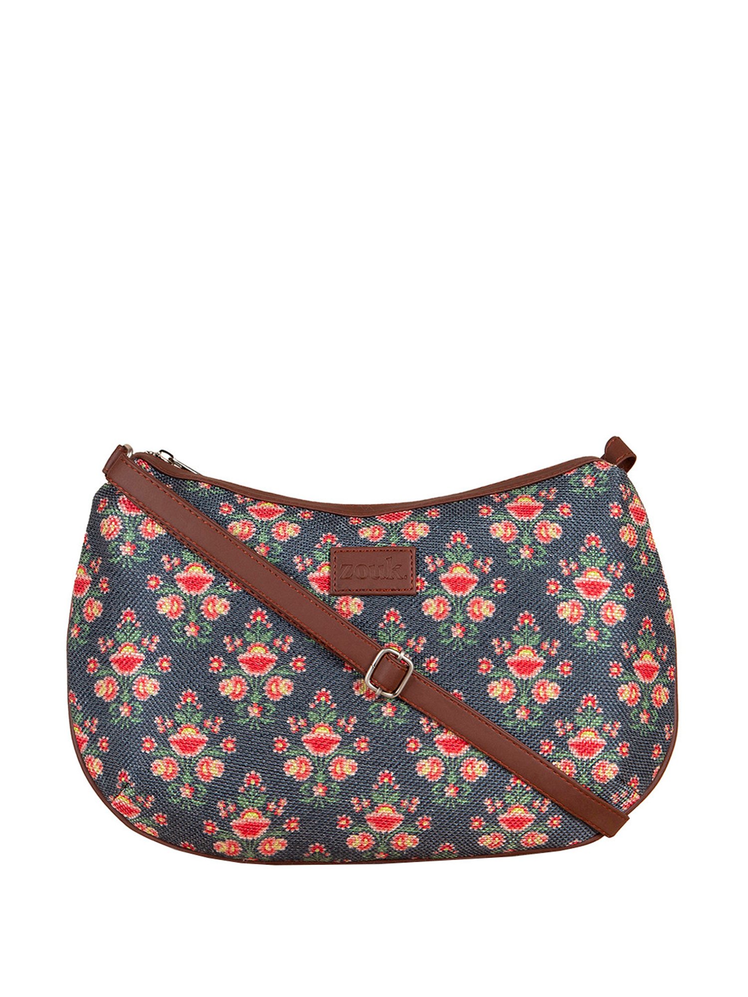 ZOUK Blue Printed Medium Sling Handbag