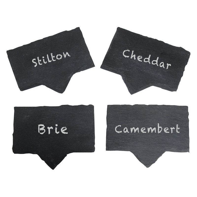 Epicureanist Slate Cheese Markers with Tray Black