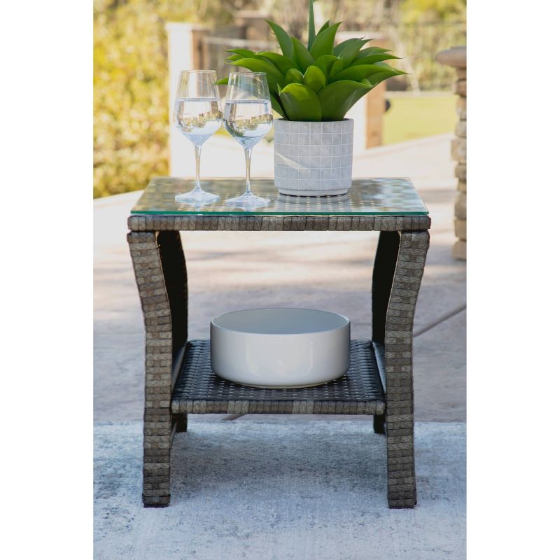 Malibu 3pc Outdoor Curved Wicker Bistro Set - Dark Gray - Coaster