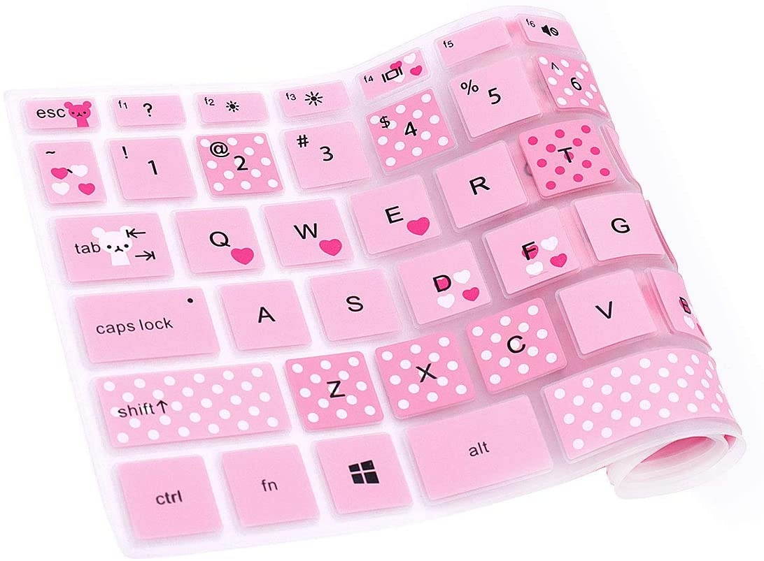HRH Keyboard Cover for HP 14" Laptop 2020 2019 2018,HP Pavilion x360 14M-BA 14M-CD 14M-DH 14-BA 14-BF 14-cm 14-CF 14-DF 14-DK 14-DS 14-DQ Series 14 Inch Protective Skin (with Squared Keypad),Love bear