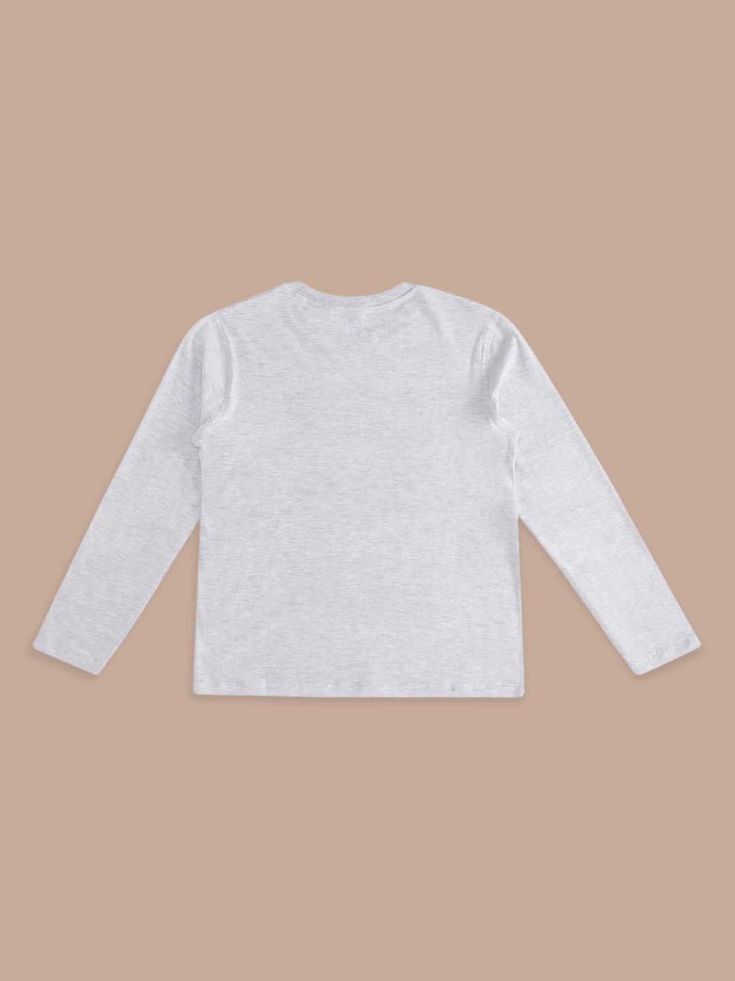 Pantaloons Baby Kids Blue & White Cotton Printed Full Sleeves T-Shirt