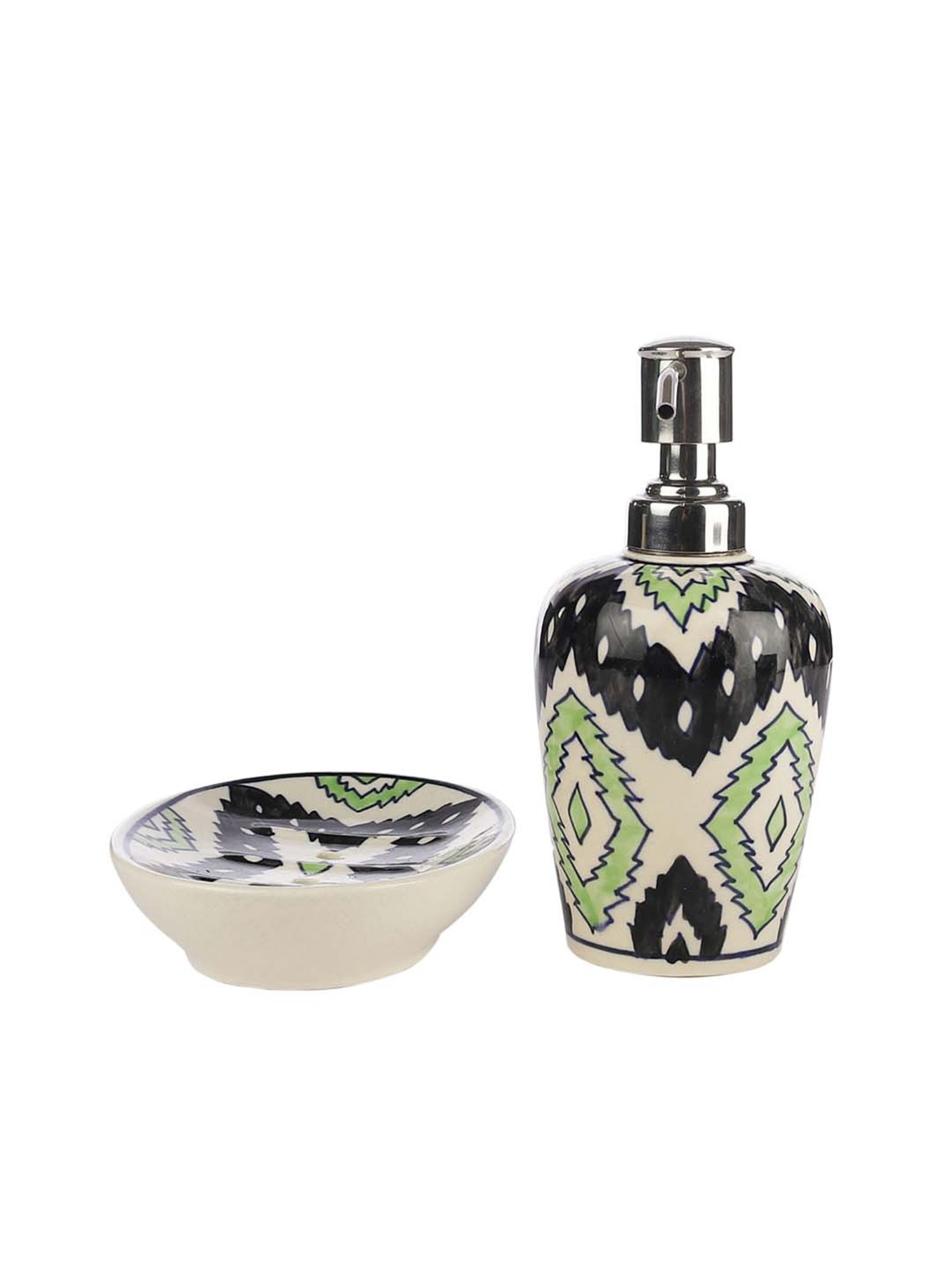 VarEesha Aztec Multicolor Ceramic Bath Accessories - Set of 2