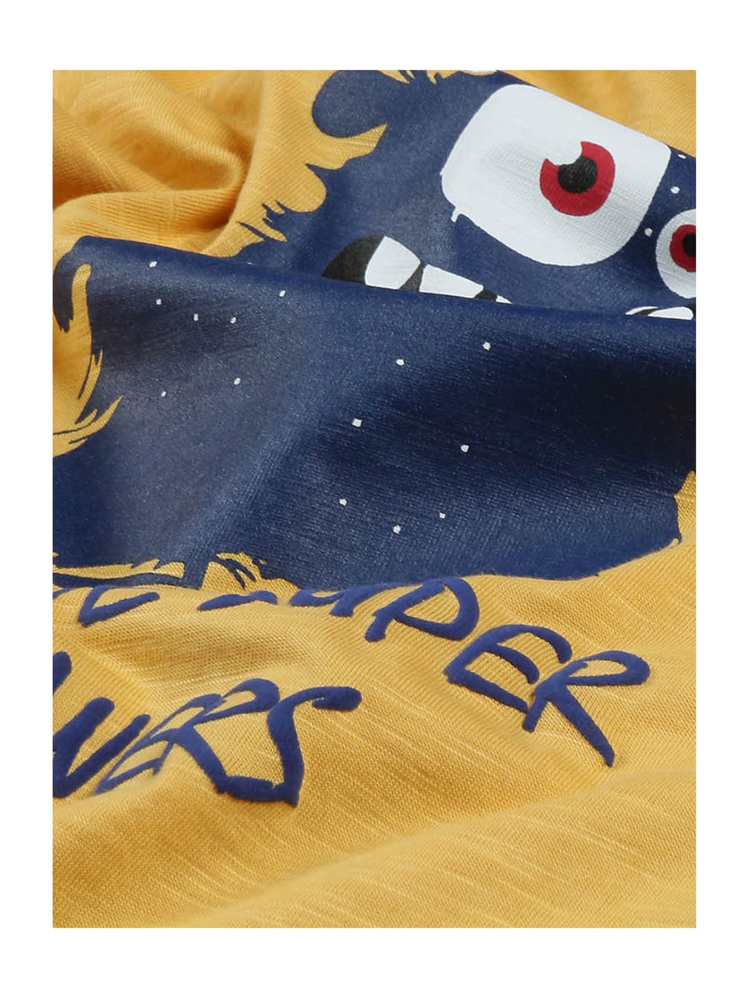 Plum Tree Kids Yellow & White Printed T-Shirt (Pack Of 2)