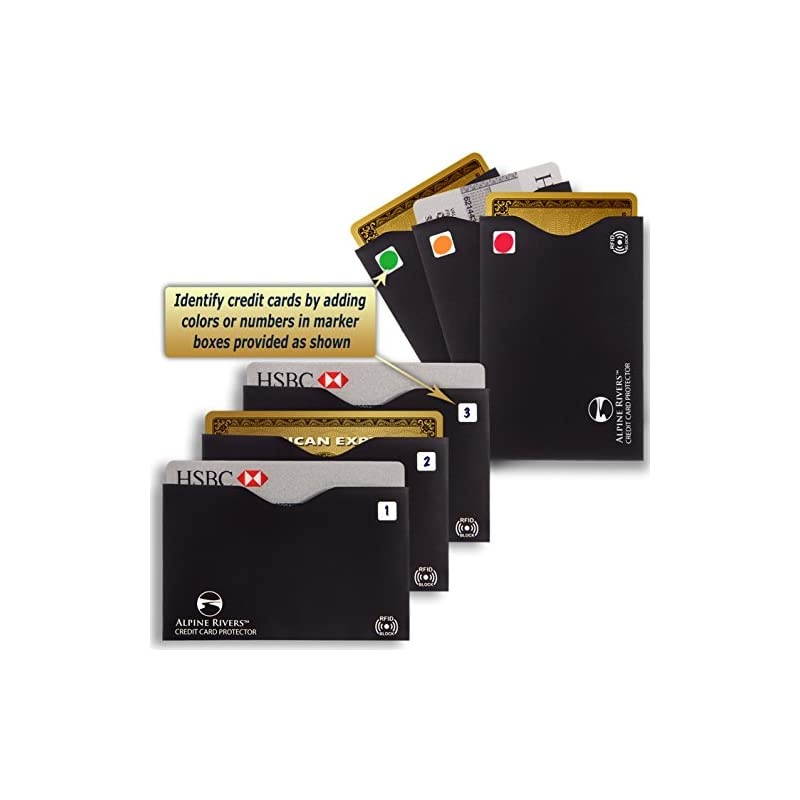 RFID Blocking Sleeves (14 Credit Card Holders & 4 Passport Protectors) Ultimate Premium Identity Theft Protection Set for Men & Women. Smart Slim Design fits Wallet / Purse (Versatile Pack)