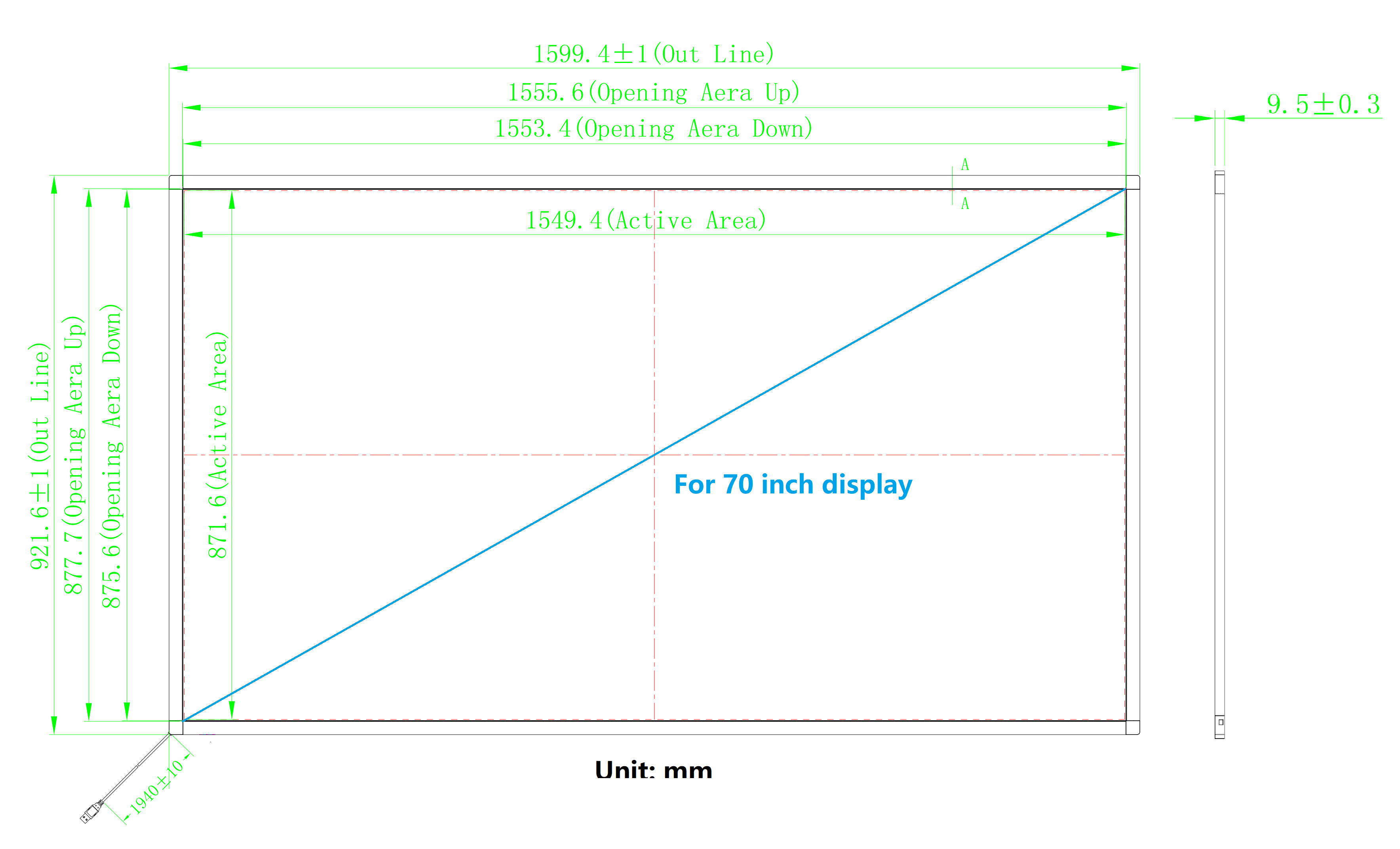 70 Inch 10 Points Infrared IR Multi Touch Screen Overlay Frame Panel USB Free Driver