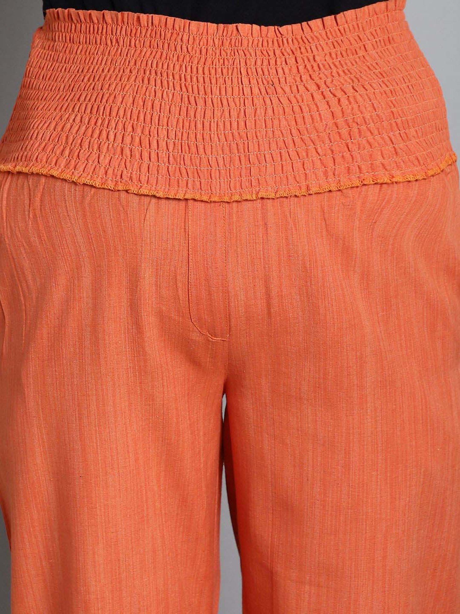 Moms Maternity Orange Cotton High Rise Maternity Joggers