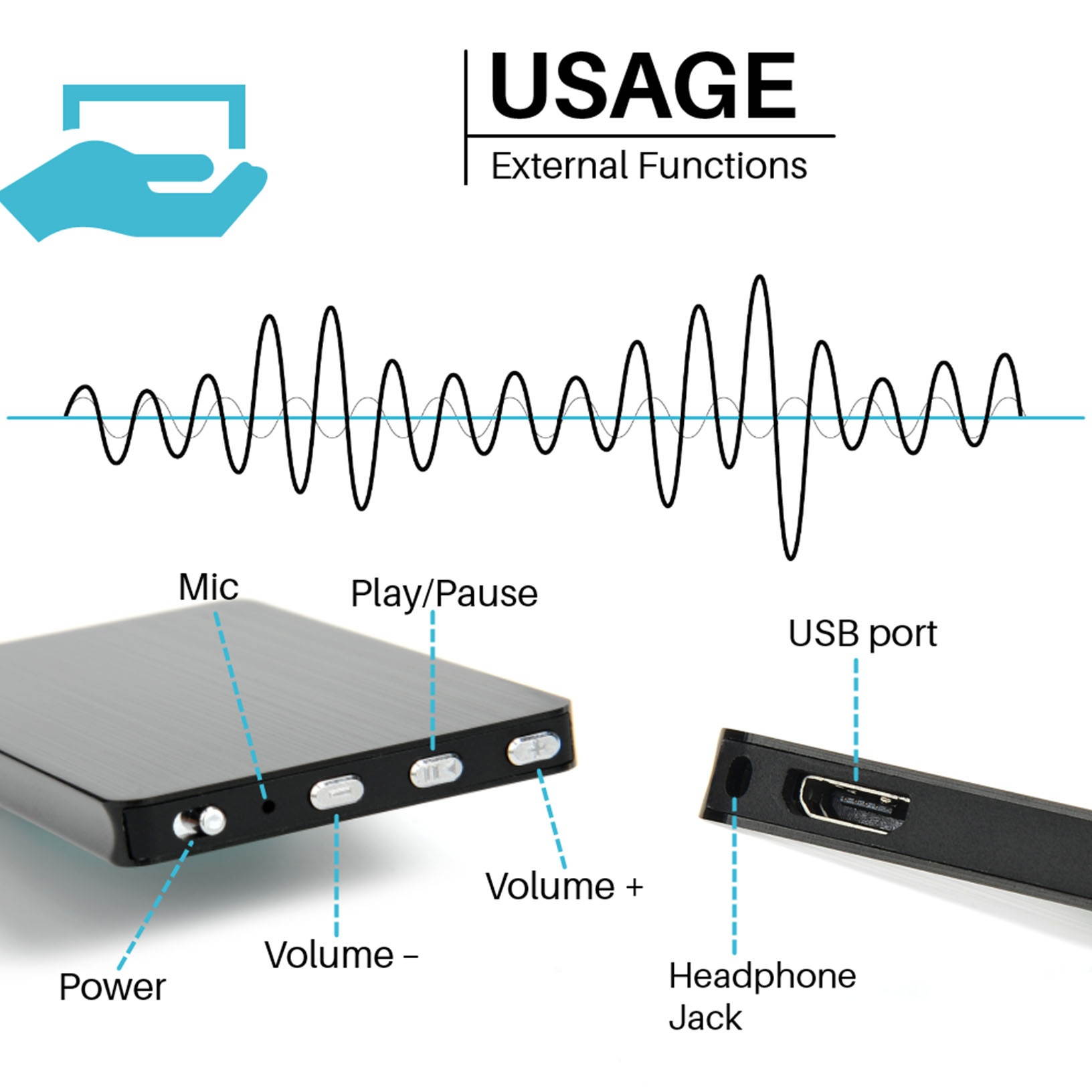 Mini Spy Audio Recorder Voice Activated Listening tool Aid Device 96 Hrs 8GB Bug