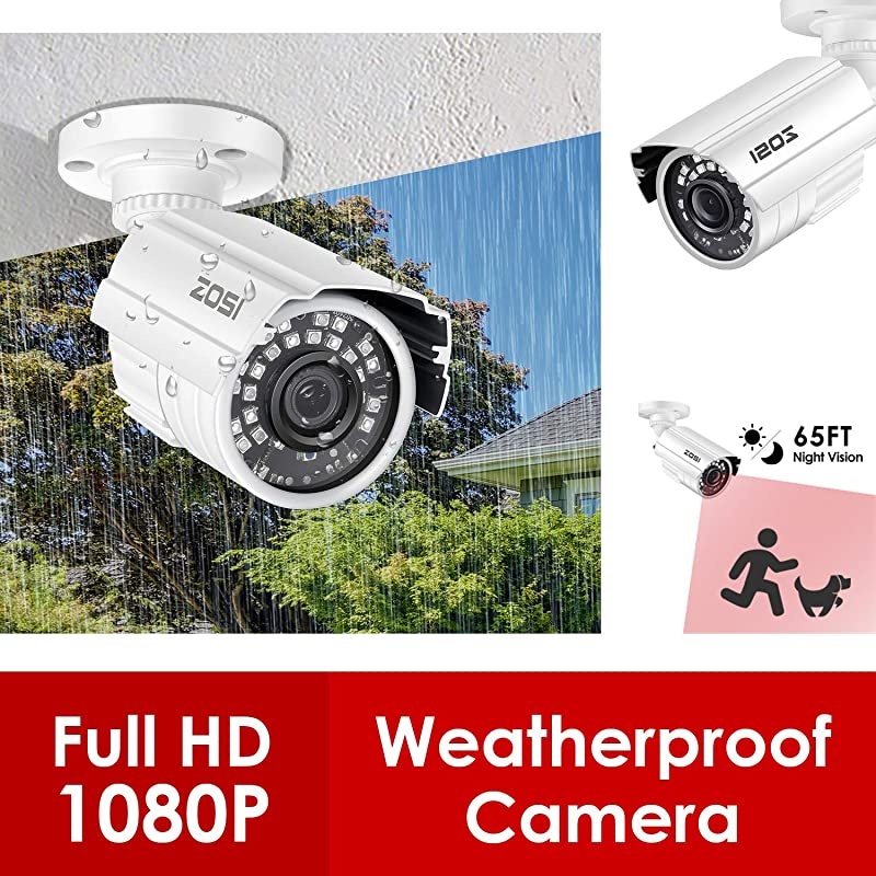 H265+ 1080p Home Security Camera SystemCCTV DVR 8 Channel and 8 1080p Surveillance Bullet Camera OutdoorIndoor Remote Access Motion Detection No Hard Drive