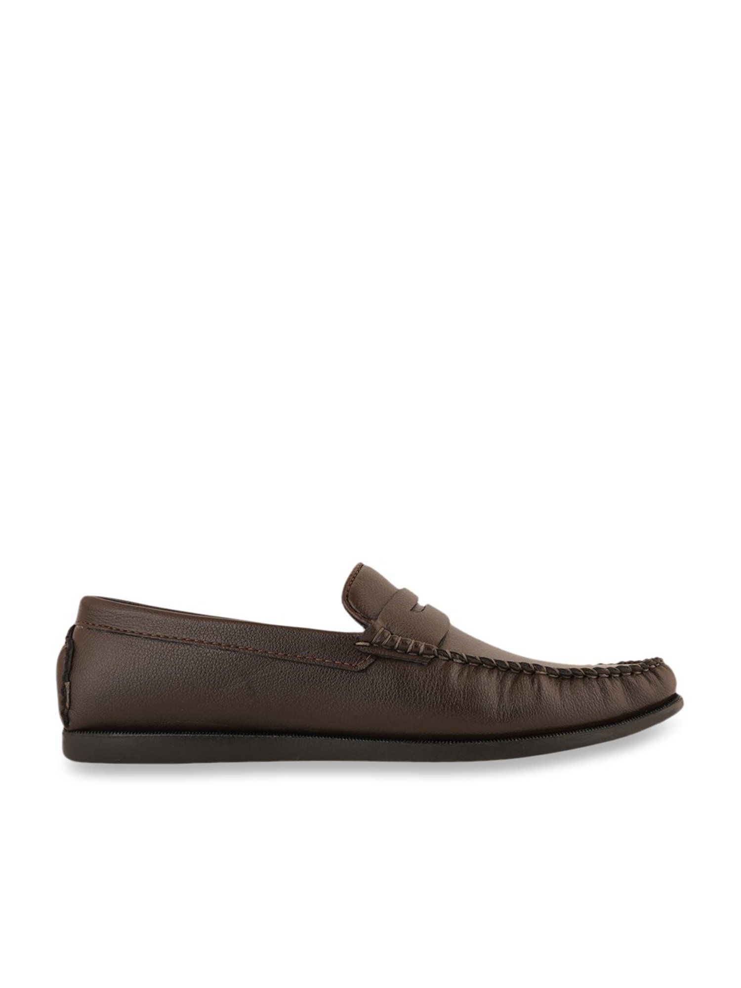 Pelle Albero Men's Coffee Brown Casual Loafers