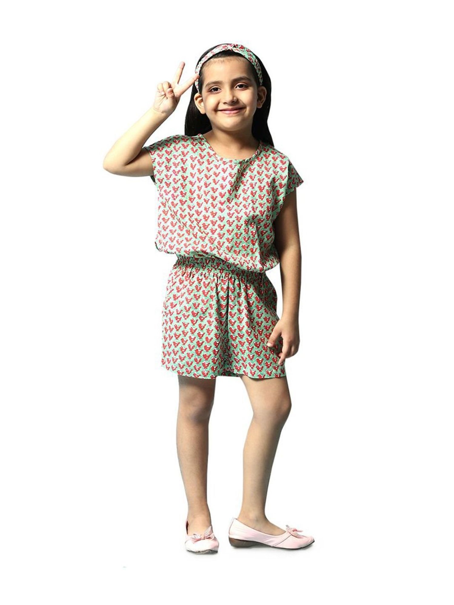 Biba Girls Blue & Pink Printed Top Set