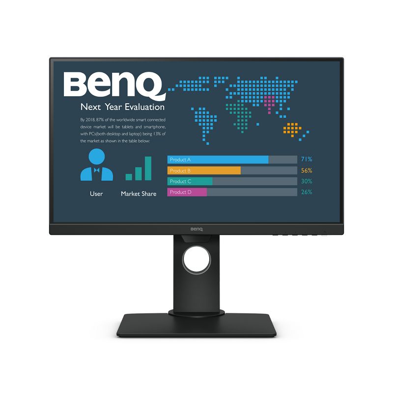 BenQ BL2480T 24 Inch Full HD 1920 x 1080 5ms GTG D-Sub, HDMI, DisplayPort Built-in Speakers Business Monitor with Eye Care Technology