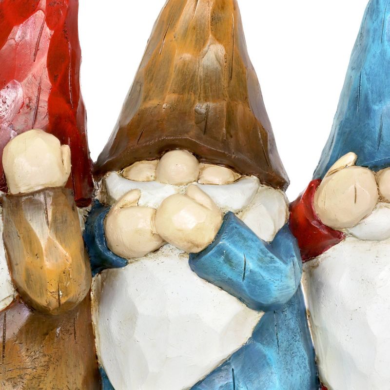 8.66" No Evil Wood Look Gnomes - Exhart