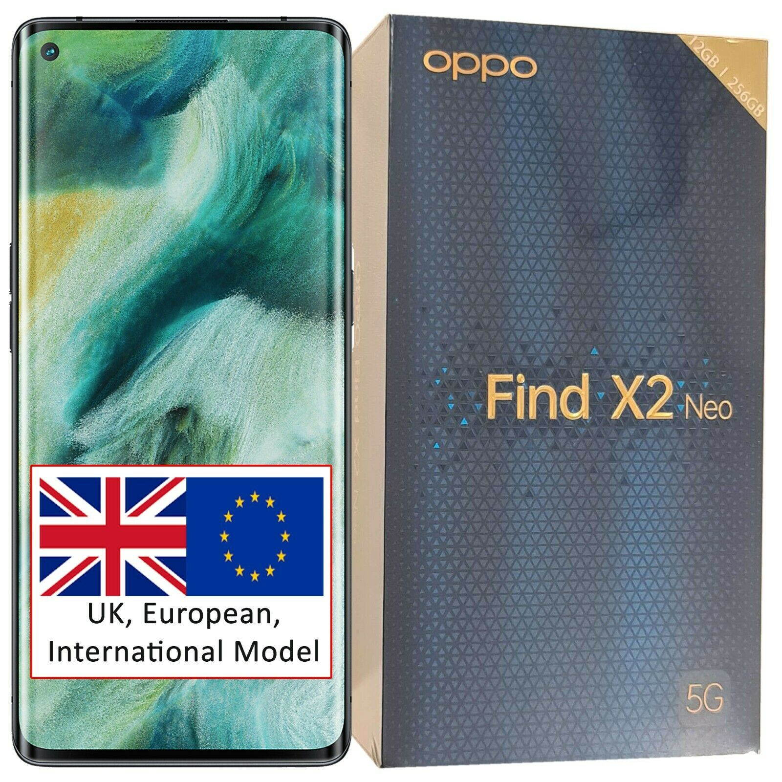 OPPO Find X2 Neo (5G) CPH2009 Single-SIM 256GB + 12GB RAM (GSM Only | No CDMA) Factory Unlocked Smartphone - Moonlight Black