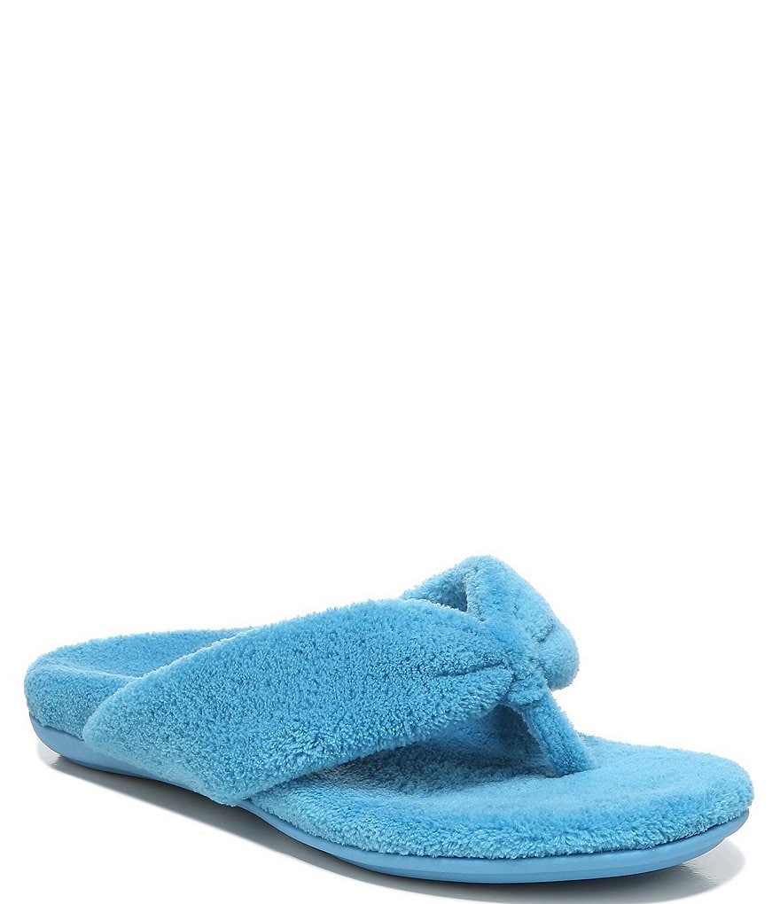 Vionic Lydia Washable Plush Terry Cloth Thong Slippers
