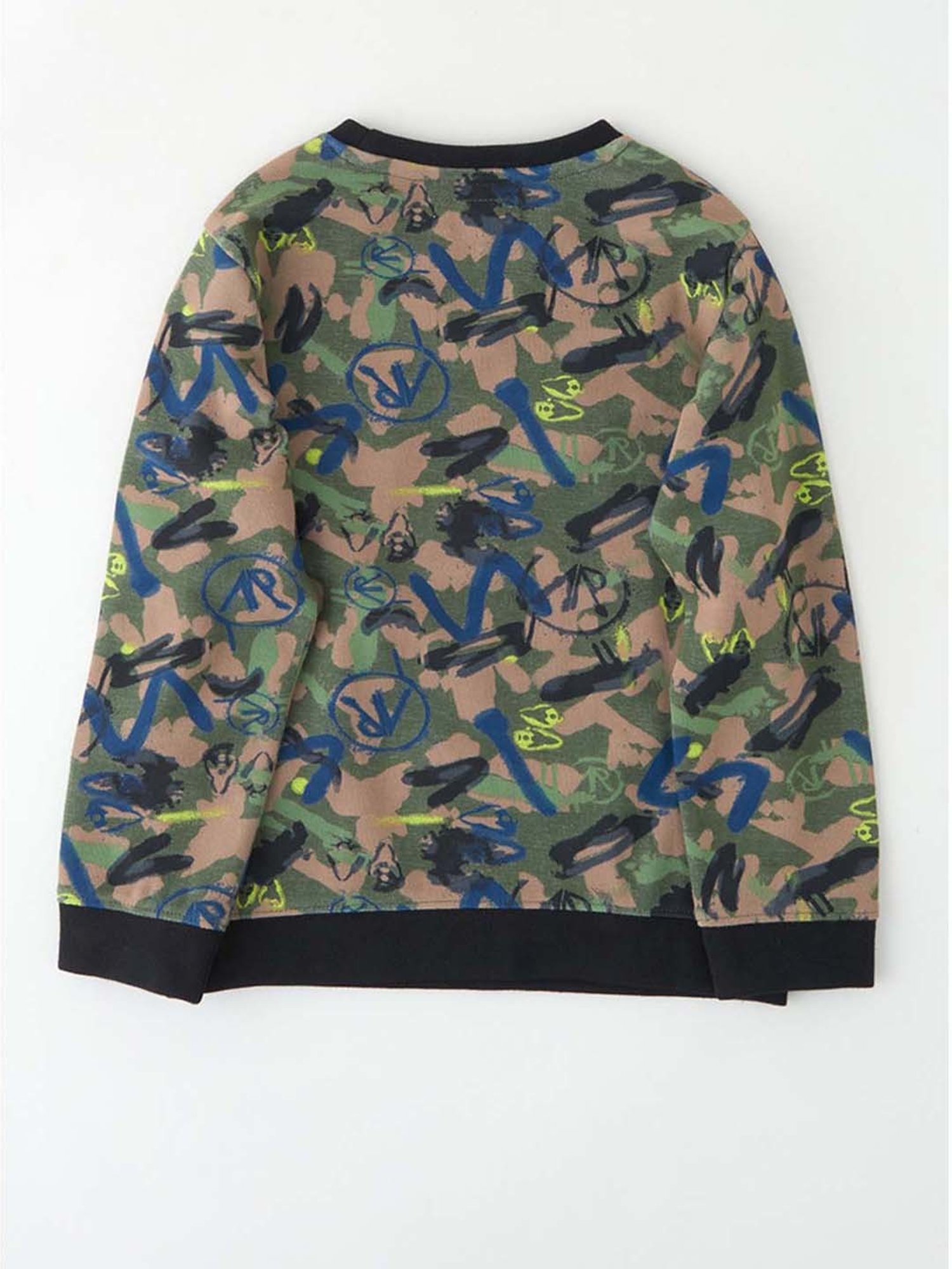 Angel & Rocket Kids Brown & Green Cotton Printed Full Sleeves Sweatshirt