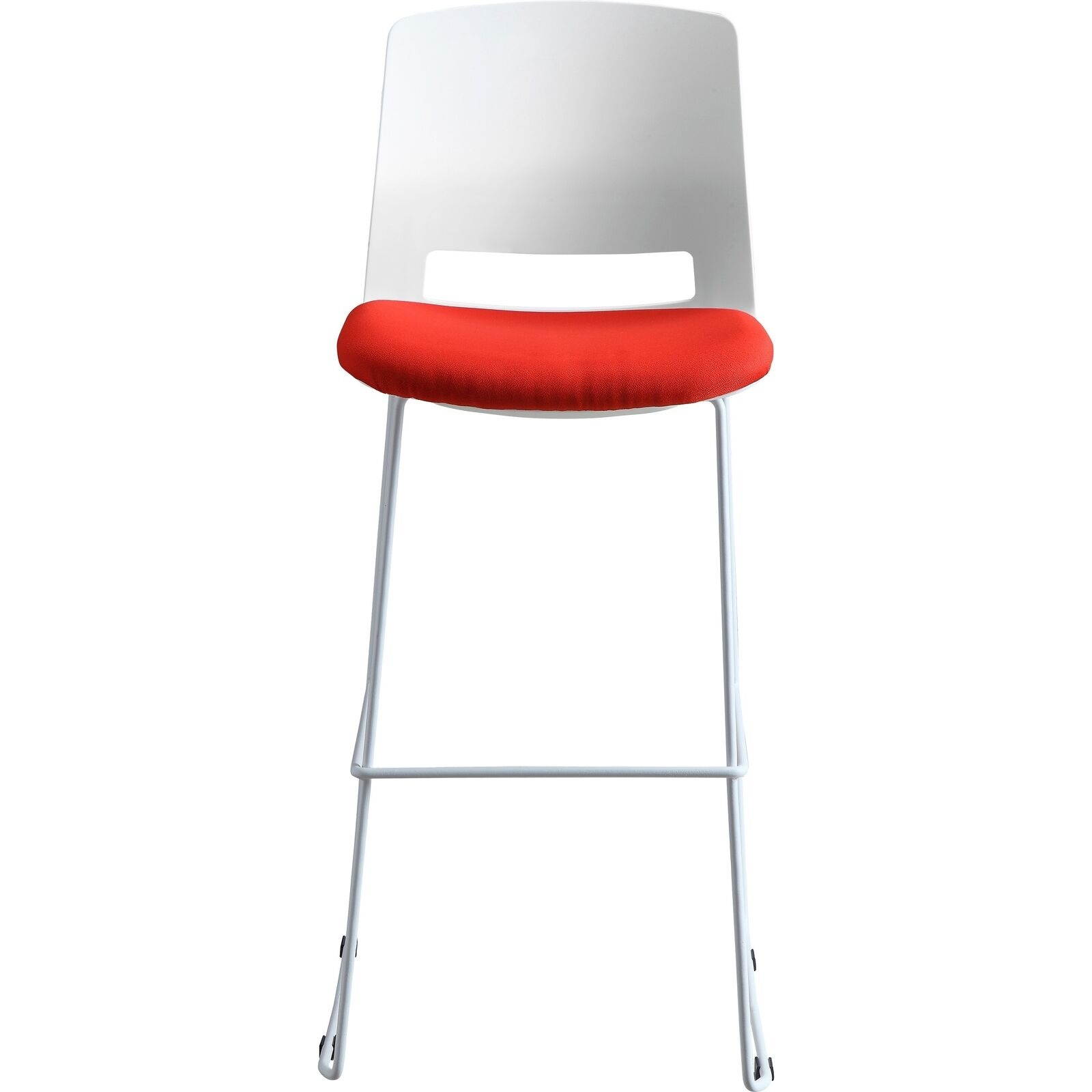 Lorell LLR42953 Artic Series Stack Stool, White & Red