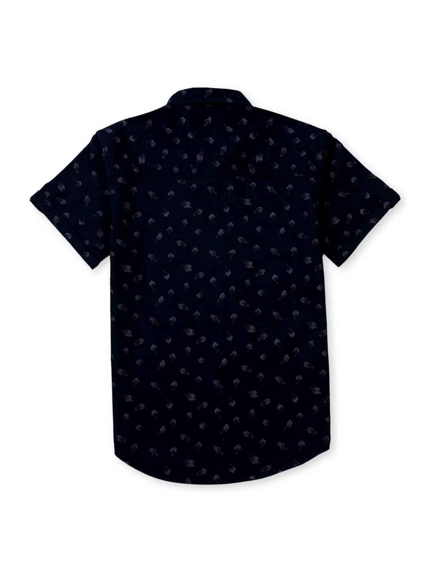 Palm Tree Kids Navy Cotton Printed Shirt
