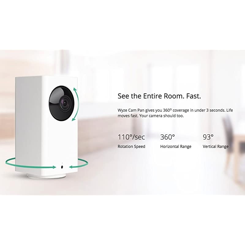 Cam Pan 1080p PanTiltZoom WiFi Indoor Smart Home Camera with Night Vision 2Way Audio Person Detection Works with Alexa the Google Assistant