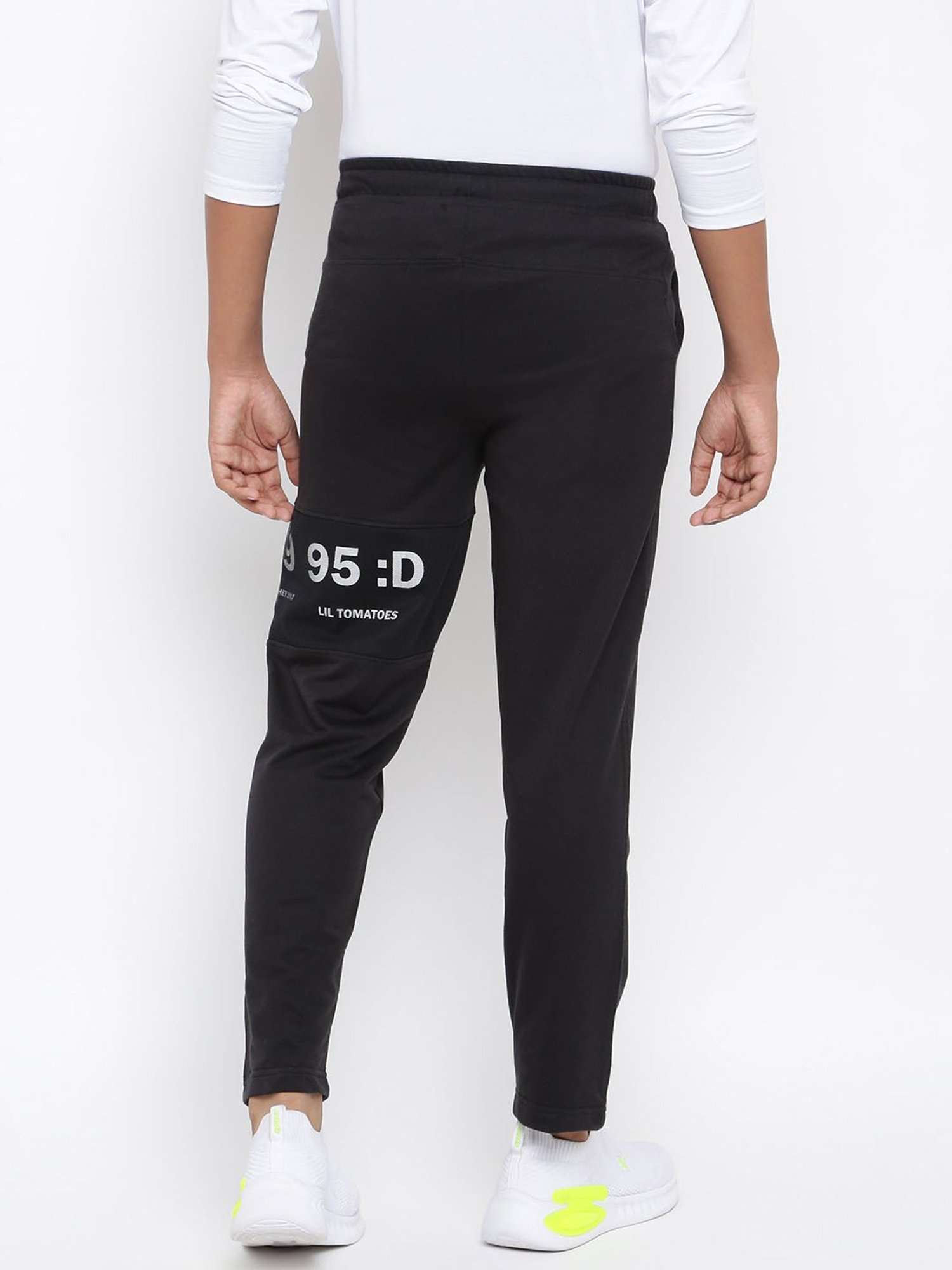 Lil Tomatoes Boys Black Solid Trackpants