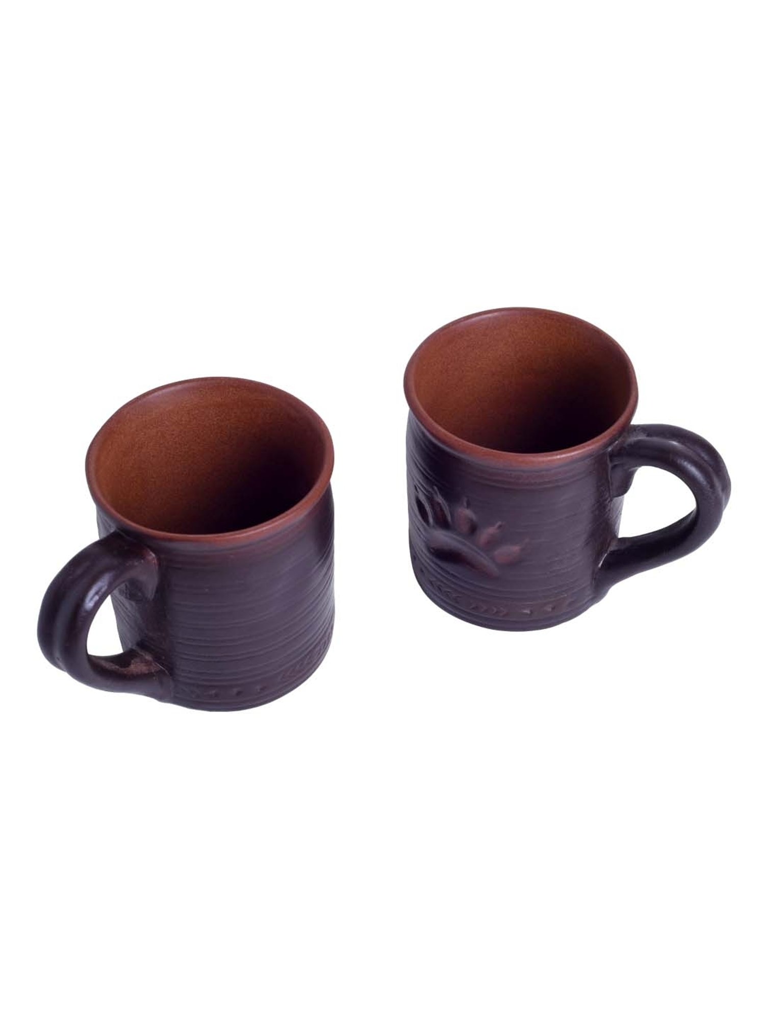 Unravel India Purple & Brown Ceramic Studio Beer Mug - Set of 2