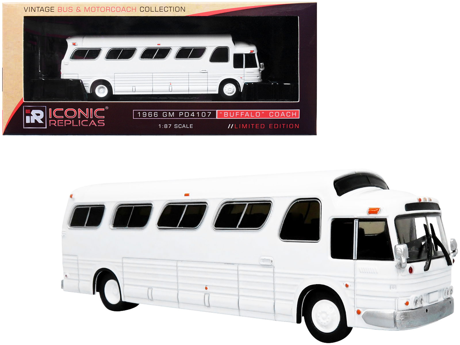 GMC PD-4103 Transit Bus #152 Light Blue "Burlington New Jersey" 1/87 (HO) Scale Model by Classic Metal Works