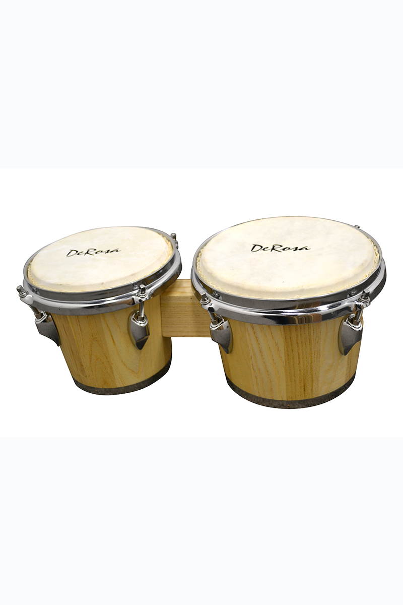7" and 8" Adjustable Hard Wood Lap Bongos With Real Buckskin Heads