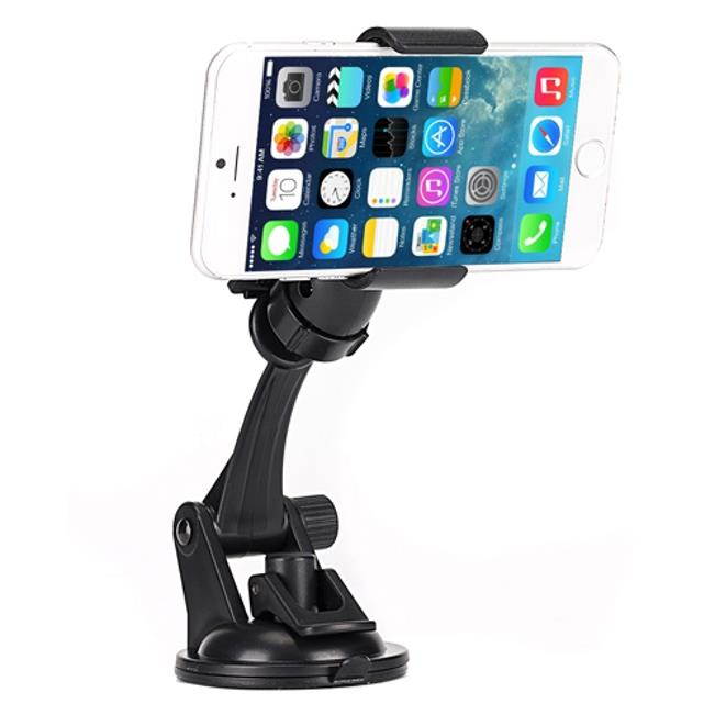 Easy Mount Car Holder Windshield Dash Clipper Cradle Stand Window Glass Swivel Dock Suction Adjustable B5L for iPhone 5 5C 5S 6 Plus 6S Plus 7 Plus 8 PLUS SE X, Ipod Touch 1st Gen 2nd Gen