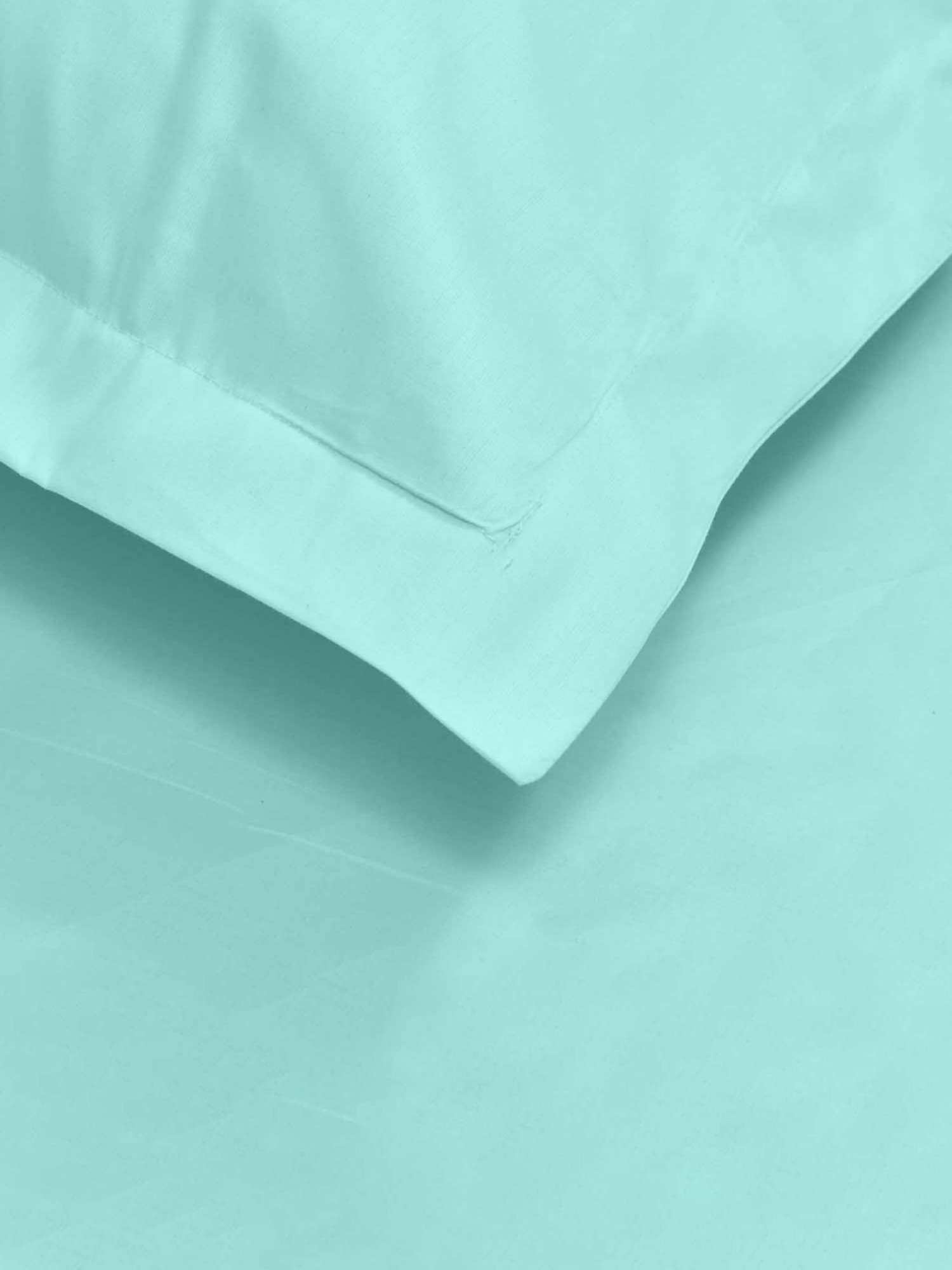 Haus & Kinder Solid Green 300 TC Cotton Bed Sheet with 1 Pillow Cover