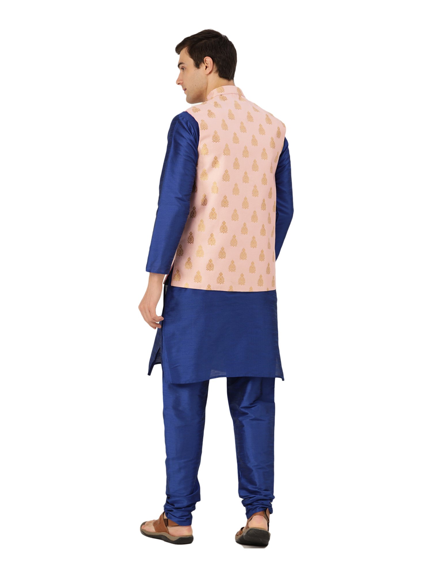 Sojanya Royal Blue & Pink Printed Suit
